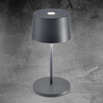 Zafferano LED Akku Tischleuchte Olivia Mini Dunkelgrau 2,2W 150lm IP65 2200-3000K grau (LD1860N3)