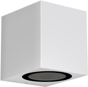 ledscom.de Wandleuchte ALSE Downlight für außen, weiß, Aluminium, eckig, inkl. GU10 LED Lampe (warmweiß, 2,339W, 227lm, 110°)