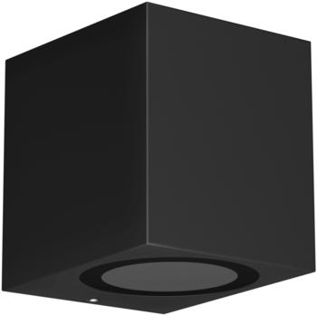 ledscom.de Wandleuchte ALSE Downlight für außen, schwarz, Aluminium, eckig, inkl. GU10 LED Lampe, 450lm warmweiß