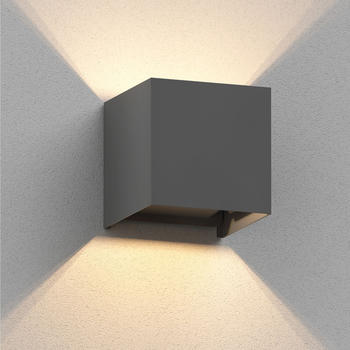 ledscom.de Wandleuchte CUBEL für außen, IP65, Up-/Downlight, anthrazit matt, eckig, 1x G9 max. 10W