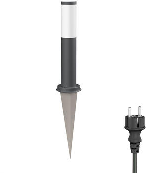 ledscom.de Wegelicht / Pollerleuchte / Gartenleuchte PORU mit Erdspieß und 2m Kabel für außen, IP44, 39cm, anthrazit, 1 x E27 max. 60W
