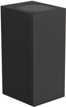 ledscom.de Wandleuchte ALSE für außen, IP54, Up- & Downlight, schwarz matt, eckig, 2x GU10 max. 35W