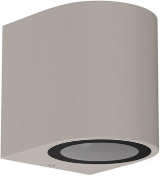 ledscom.de Wandleuchte ALSE für außen, IP54, Downlight, grau matt, rund, 1x GU10 max. 35W