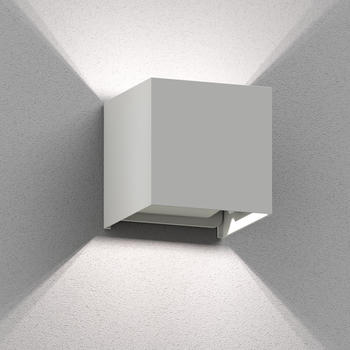 ledscom.de Wandleuchte CUBEL für außen, weiß, IP65, Up & Downlight + LED Lampe 596lm, weiß