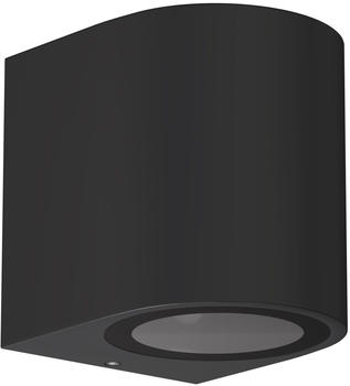 ledscom.de Wandleuchte ALSE für außen, IP54, Downlight, schwarz matt, rund, 1x GU10 max. 35W
