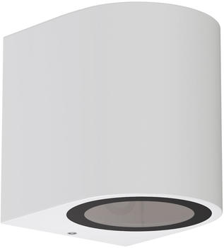ledscom.de Wandleuchte ALSE für außen, IP54, Downlight, weiß matt, rund, 1x GU10 max. 35W