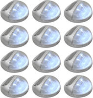 vidaXL Outdoor Solar-Wandleuchten LED 12 Stk. Rund Silbern