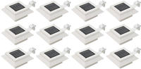 vidaXL Solar-Au&szlig;enleuchten 12 Stk. LED Rechteckig 12 cm Wei&szlig;