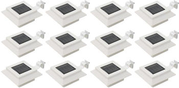 vidaXL Solar-Au&szlig;enleuchten 12 Stk. LED Rechteckig 12 cm wei&szlig; (277137)