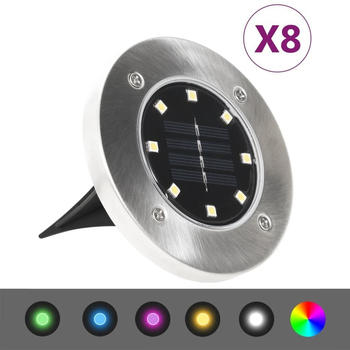 vidaXL Solar-Bodenleuchten 8 Stk. LED RGB-Lichtfarbe (315695)