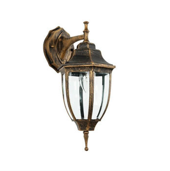 Licht-Erlebnisse Wandlampe Rustikal Antik E27 Laterne Schwarz Kupfer
