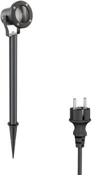 ledscom.de LED Gartenstrahler MIBU schwarz Erdspieß für außen Edelstahl, inkl. GU10 Lampe 6,74W 630lm 100° weiß SET-2540-W