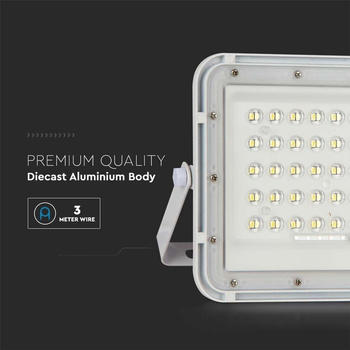 V-TAC VT-40W 7839 LED-Flutlichtstrahler Solarmodul 6W kaltweiß weiß