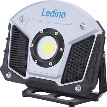 Ledino Musik LED-Akkustrahler 15W Fluter Horn, mit Boxen, Bluetooth tageslichtweiss