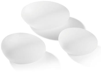 EASYmaxx Solar-Leuchten Set Stein flach 3-tlg. weiß