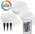 EASYmaxx Solar-Leuchten Set Stein flach 3-tlg. weiß
