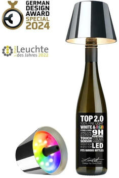 Sompex Top 2.0 RGB LED Akkuleuchte & Flaschenaufsatz chrom G (72550)