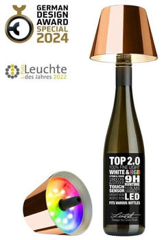 Sompex Top 2.0 RGB LED Akkuleuchte & Flaschenaufsatz kupfer G (72552)