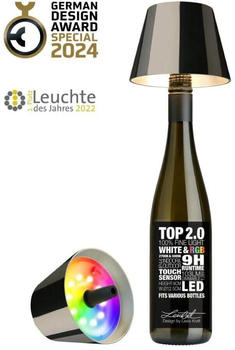Sompex Top 2.0 RGB LED Akkuleuchte & Flaschenaufsatz space grau G (72553)