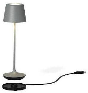 Leonardo LED Akku Tischleuchte RGBW Bari Grau 2x 1,25W 225lm IP54 grau