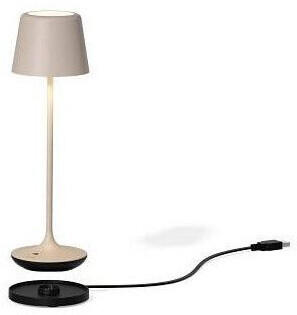 Leonardo LED Akku Tischleuchte RGBW Bari Sandfarbig 2x 1,25W 225lm IP54 beige/creme