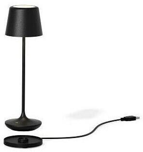 Leonardo LED Akku Tischleuchte RGBW Bari Schwarz 2x 1,25W 225lm IP54 schwarz