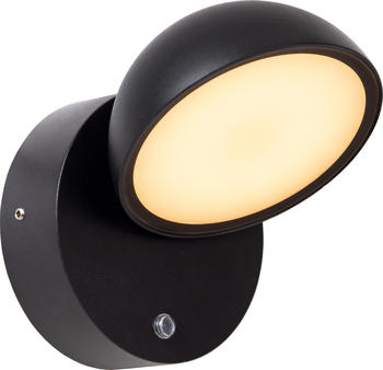 Lucide LED Wandleuchte Finn Schwarz 12W 1200lm IP54 mit Dämmerungssensor schwarz