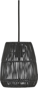 PR HOME Saigon Outdoor Hängelampe Rattan IP44 18cm E27 mit Stecker schwarz
