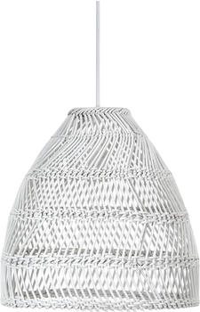 PR HOME Hängelampe Rattan Maja Outdoor IP44 45cm E27 2,5m mit Stecker weiß (4645-2510)