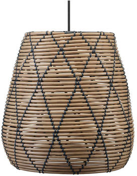 PR HOME Außenhängeleuchte Lollo, Rattanoptik natur Ø38 cm