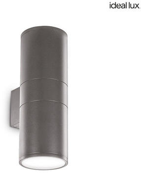 IDEAL LUX Außenwandlampe Gun anthrazit Alu Ø11 cm, up/down