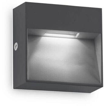 IDEAL LUX LED-Außenwandleuchte Dedra, anthrazit, 10 x 10 cm