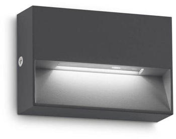 IDEAL LUX LED-Außenwandleuchte Dedra, anthrazit, 10 x 6,5 cm