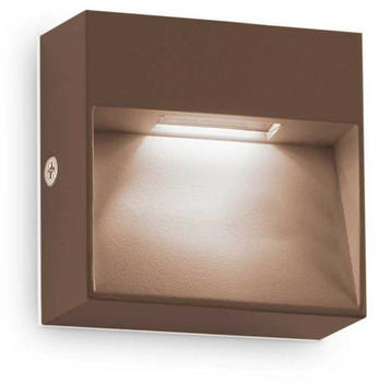 IDEAL LUX LED-Außenwandleuchte Dedra, braun, 10 x 10 cm