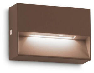 IDEAL LUX LED-Außenwandleuchte Dedra, braun, 10 x 6,5 cm