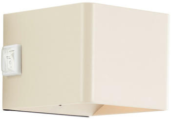Brilliant LED-Akku-Außenwandlampe Iseo, beige, Breite 10 cm, Sensor