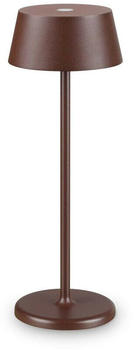 IDEAL LUX LED-Akku-Außentischleuchte Pure braun Metall 32 cm