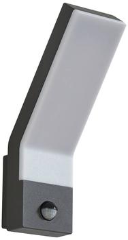 Lindby LED-Außenwandleuchte Korvik, Alu, dunkelgrau, Sensor