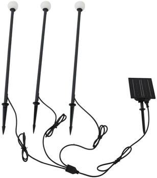 Lindby LED-Solarleuchte Freydis, 3er-Set, schwarz, 2.000 K