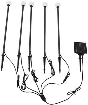 Lindby LED-Solarleuchte Freydis, 5er-Set, schwarz, 2.000 K