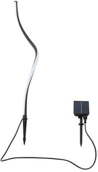 Lindby LED-Solarleuchte Sabriel, kurvig, schwarz, Alu, 3000K