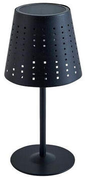 Lindby LED-Solar-Tischleuchte Hilario, schwarz, Eisen, Akku