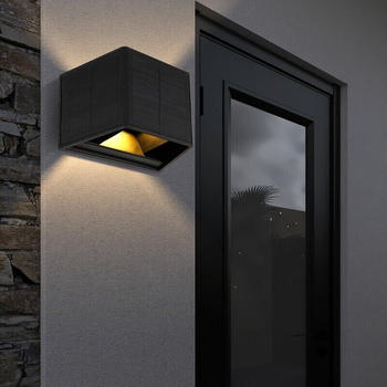 Globo Solarlampe AußenLED Wandstrahler LED schwarz auf- und abwärts leuchtend 6W 40lm warmweiß 3000K LxH 154x99 cm (etc120465_double)