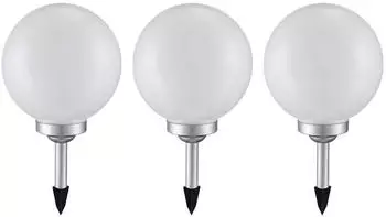 ETC Shop 3er Set led Solar Kugel Weg Steck Leuchten Terrassen Erdspie&szlig; wei&szlig; (BT0040A20_3er)