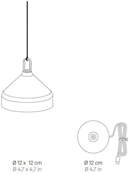 Zafferano AMELIE Wiederaufladbare und dimmbare schwarze LED-Pendelleuchte