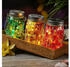 Marelida LED Solar Glas Einmachglas mit Mosaik Tischleuchte mit Henkel Lichtsensor gelb