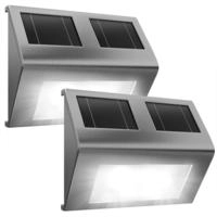 Monzana&reg; Led Solarlampe Au&szlig;en 2er Set Wasserdicht Ip65 Edelstahl D&auml;mmerungssensor