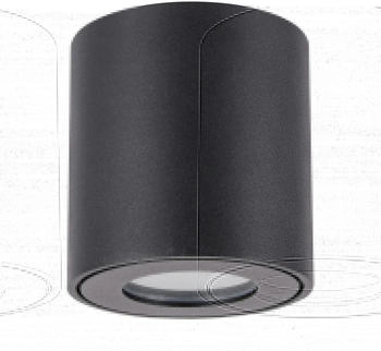 Licht-Erlebnisse LE109553 Aufputz Deckenspot Au&szlig;en Sofia IP54 GU10 aus Aluminium Glas in Schwarz Deckenlampe Au&szlig;en