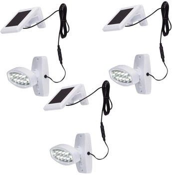 Globo 3er Set LED Solar Außen Leuchten Bewegungsmelder Wand Strahler Beleuchtungen Lampen