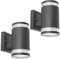 Au&szlig;enwandlampe Up Down Strahler Terrassenleuchte Anthrazit Haust&uuml;rlampe